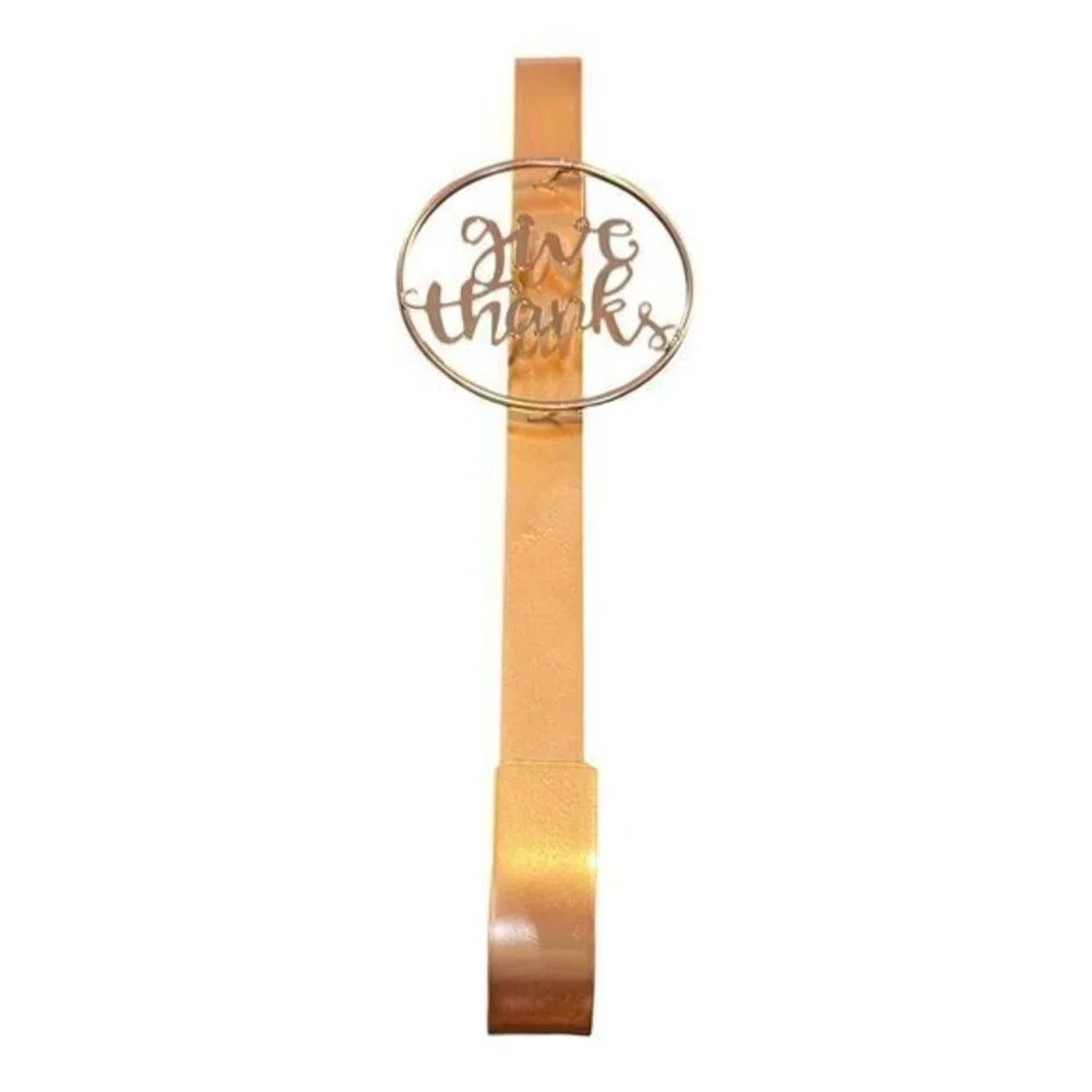 Give Thanks‎ Wreath Hanger Over Door Holder Autumn Fall Thanksgiving Decor NWT